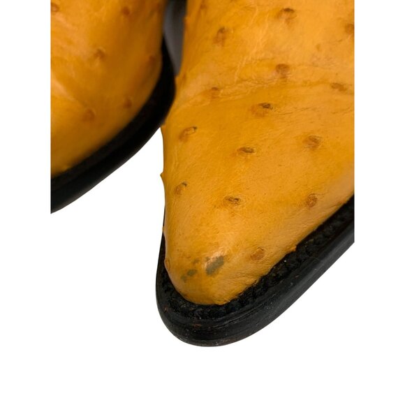 Unisex Ostrich Leather Cowboy Boots 24 1/2 Mex 7.5 W US 6 M US Rodeo Bravo - Picture 9 of 12